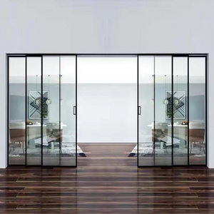 high quality competitive price big handle korean jamaica slide doors double glass thermal break aluminium sliding door