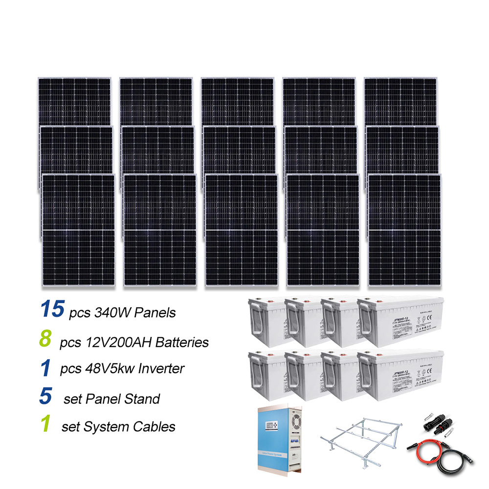 offgrid solar photovoltaic 5000 watts solar system set off grid solar panels 5000w system 5kw hybrid solar power system