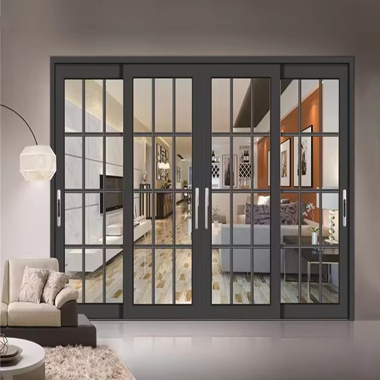 high quality competitive price big handle korean jamaica slide doors double glass thermal break aluminium sliding door