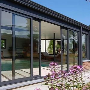 External french style break black aluminium profile frame triple glazed glass sliding doors modern bedroom door design