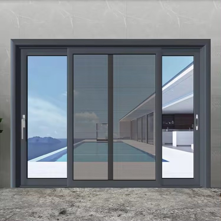 high quality competitive price big handle korean jamaica slide doors double glass thermal break aluminium sliding door