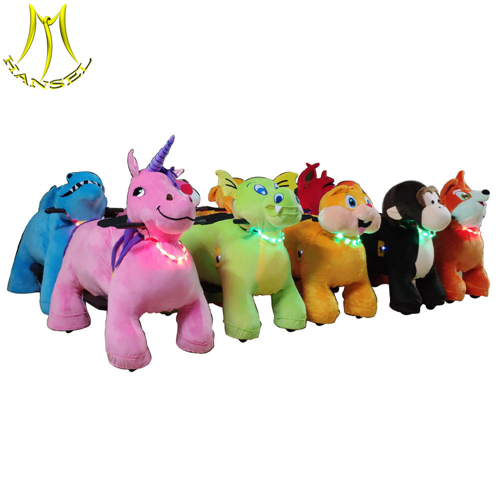 Hansel coin operated electric plush motorized animals pony scooter