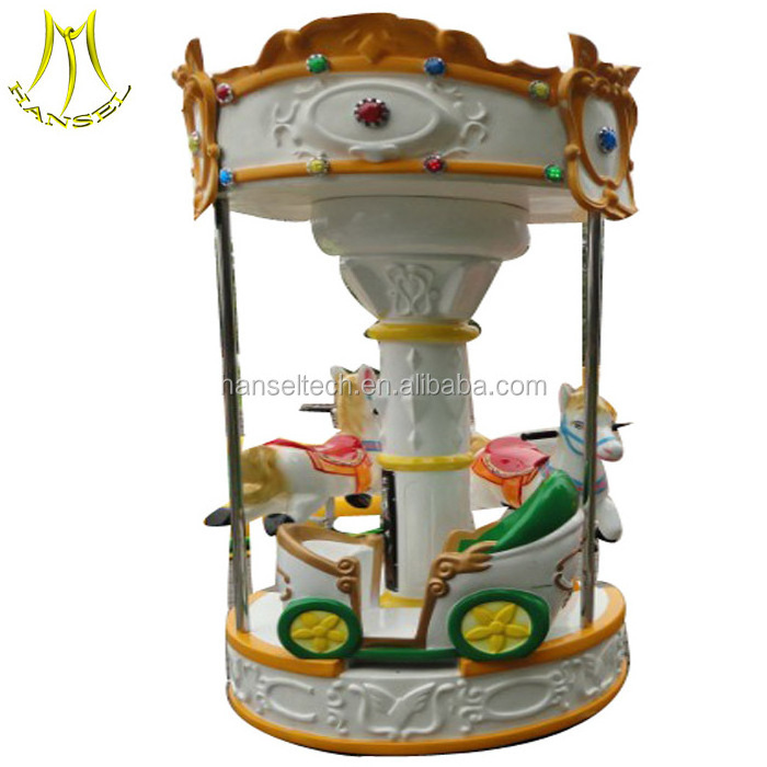 Hansel 3 seats mini carousel for sale ride on horse toy pony for kids and adults kids carousel amusement park