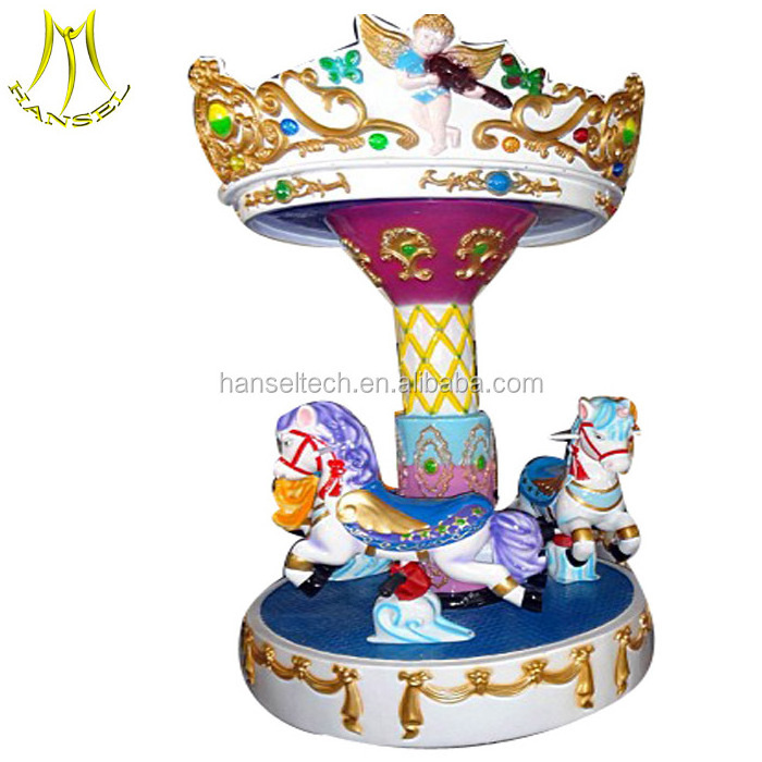 Hansel 3 seats mini carousel for sale ride on horse toy pony for kids and adults kids carousel amusement park