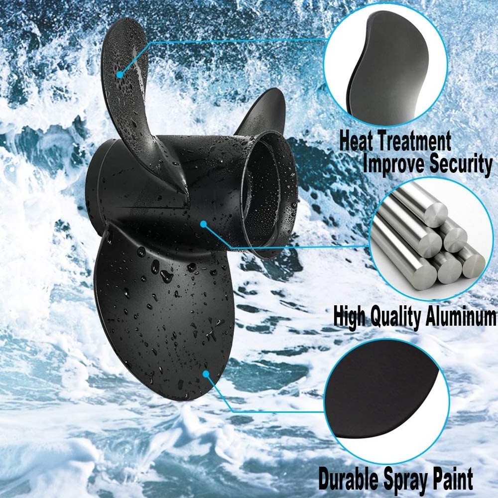 HANSE MARINE OEM Grade Aluminum Outboard Motor Boat Propeller for Mercury Engines 30-70 HP 13 Spline Tooth