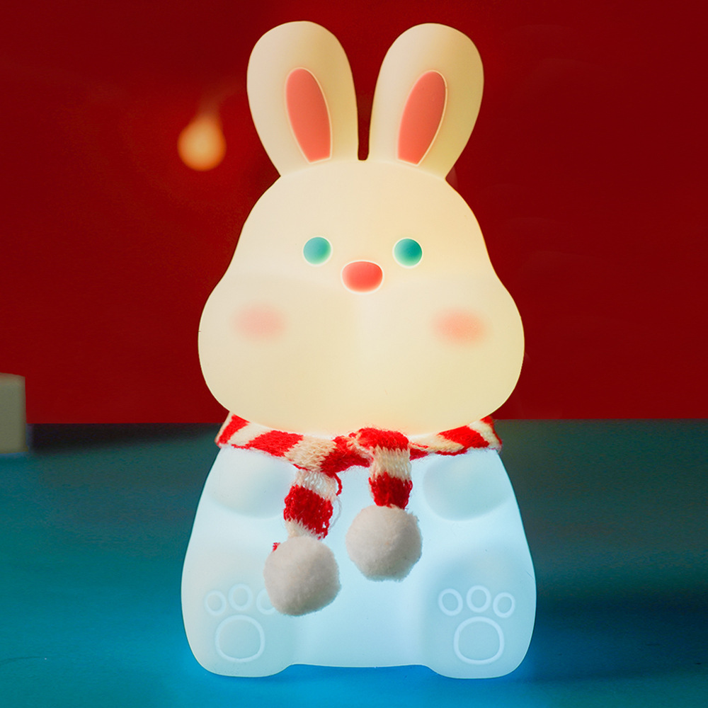 Silicone Rabbit Kids Lamp Bunny Led Silicone Baby Sleeping Aid Night Lamp Rechargeable Nursery Night Light