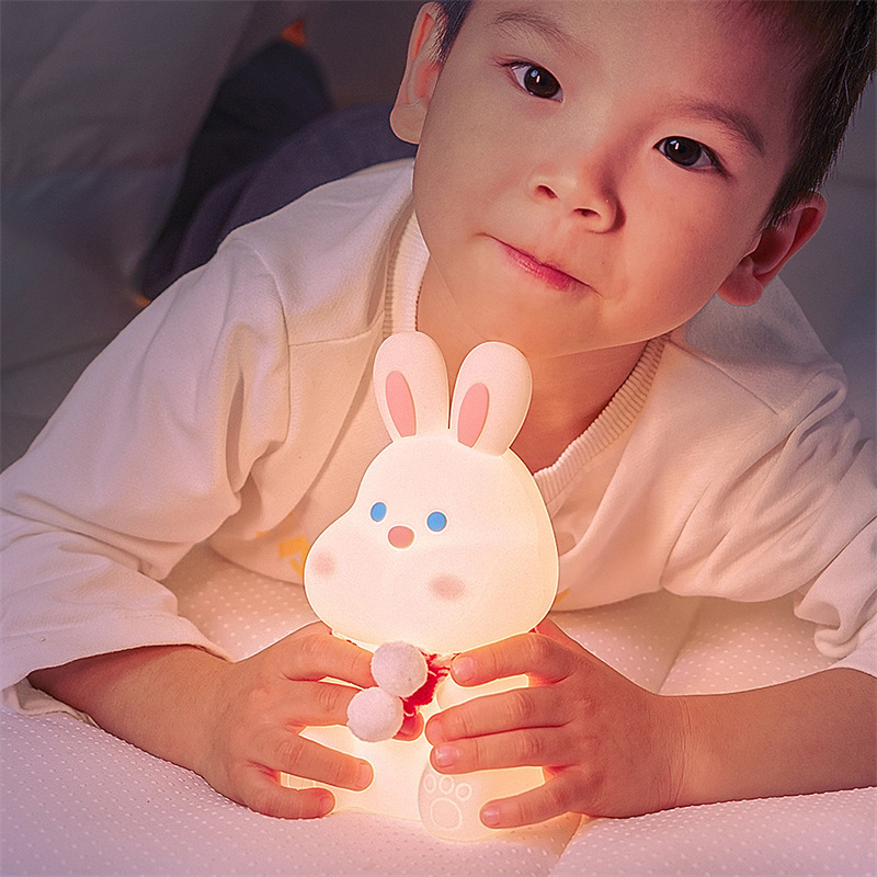 Silicone Rabbit Kids Lamp Bunny Led Silicone Baby Sleeping Aid Night Lamp Rechargeable Nursery Night Light