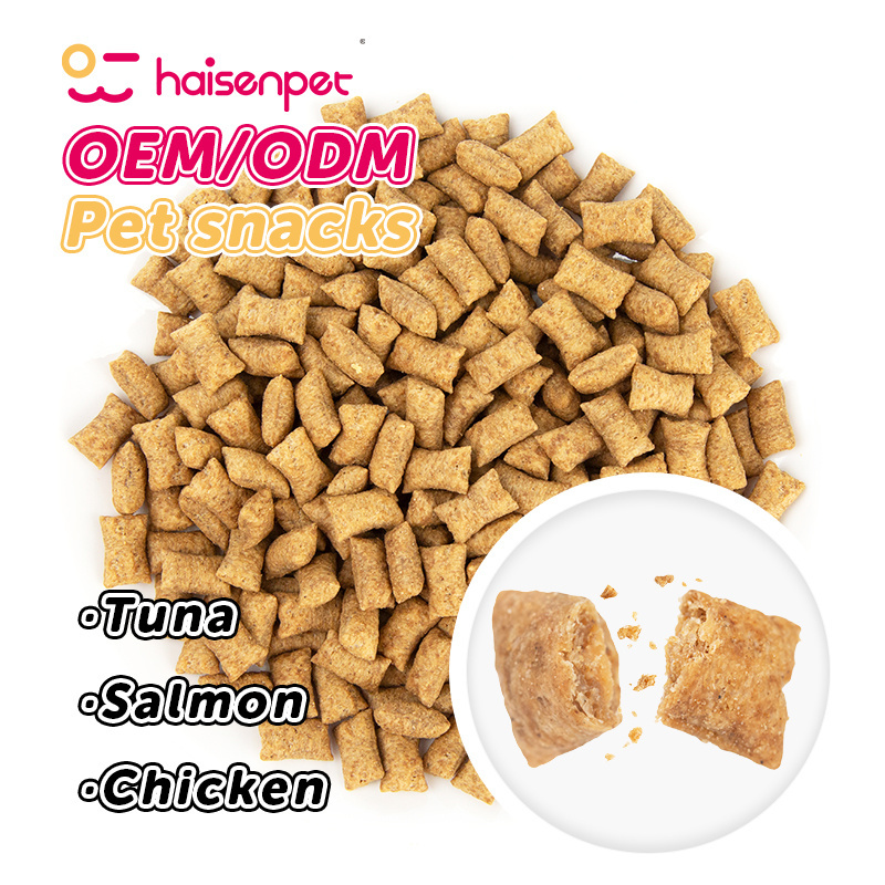 OEM ODM Cats Crispy Bite Snack Wholesale Bulk Tuna Salmon Chicken Dry Food For Cat