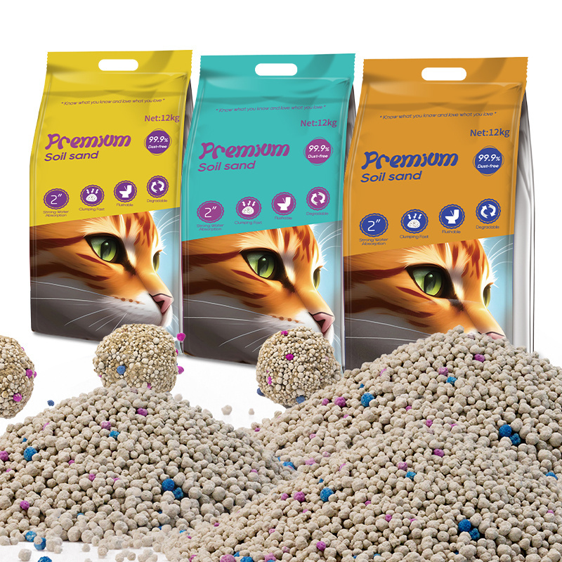 BSCI Deodorization Kitty Sand Custom Flavors Ball Shape Clumping Bentonite Cat Litter