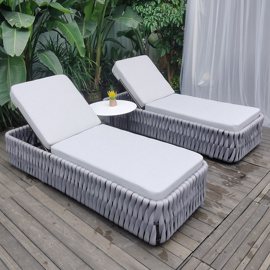 italian grey patio beach sunbathing lawn pool lounger chair wicker pool loungers aluminum rattan sun lounger