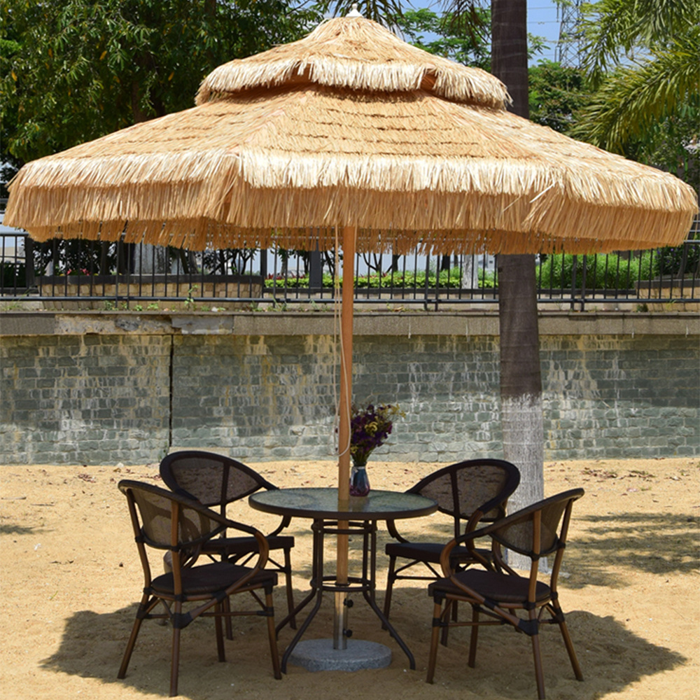 Aluminum Frame Umbrellas for Outdoor Tables and Chairs Straw Sun Beach Umbrella for Pets for Restaurants and Hotels in Oman