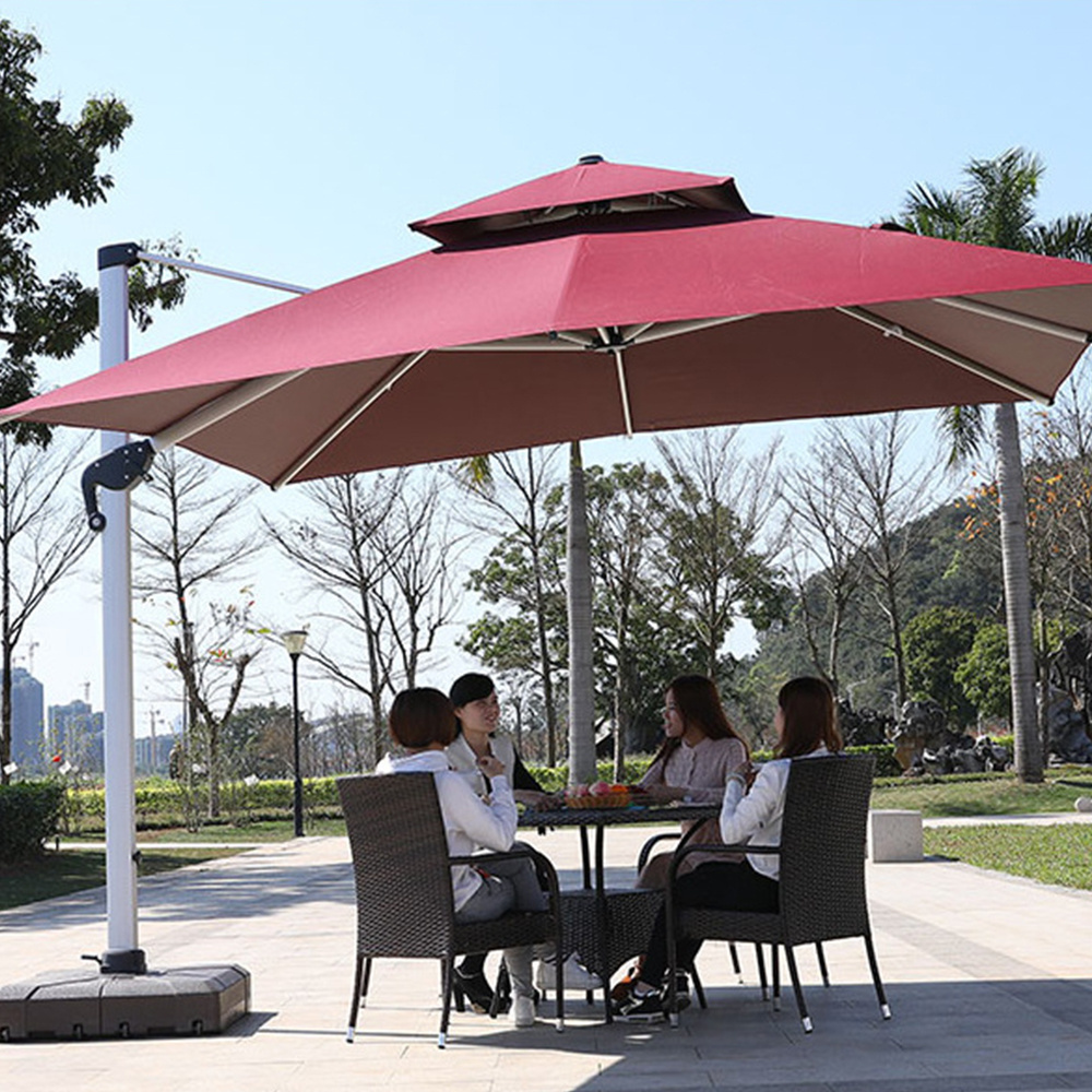 extra strong outdoor umbrellas big size garden aluminum poolside table swimming pool umbrella with table and chairs