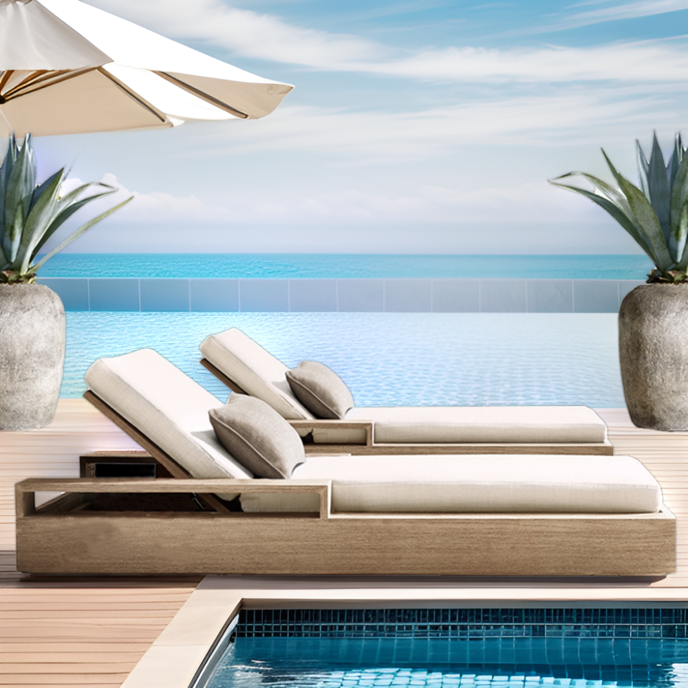 modern durable garden outdoor patio furniture outdoor sun lounger size plywood sun lounger for pool