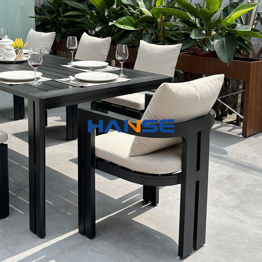 8pcs aluminum patio furniture outdoor metal table for backyard garden furniture set outdoor dining chair balcony table