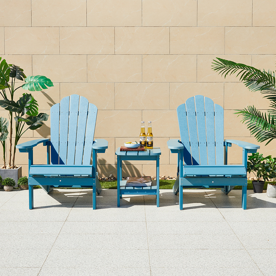 Waterproof outdoor design garden patio beach folding lounge plastic wood Adirondack Chair furniture