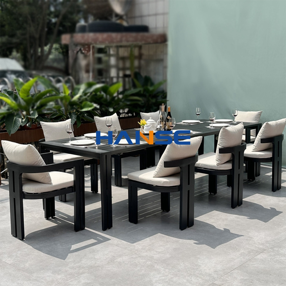 8pcs aluminum patio furniture outdoor metal table for backyard garden furniture set outdoor dining chair balcony table