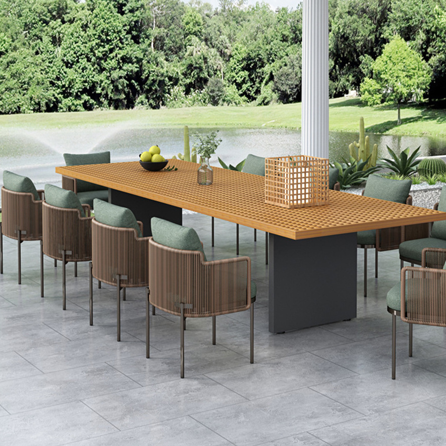 Modern for home use or sell dining tables and chairs aluminum patio furniture set balcony set restaurant rope table and chair