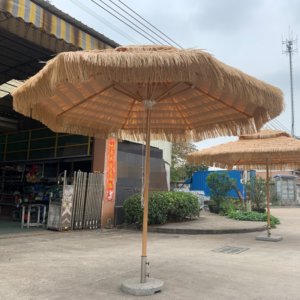 high quality custom wholesale beach parasols umbrellas outdoor garden commercial beach straw sun umbrella