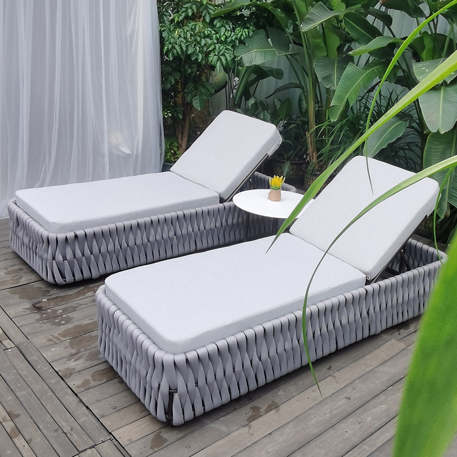 italian grey patio beach sunbathing lawn pool lounger chair wicker pool loungers aluminum rattan sun lounger