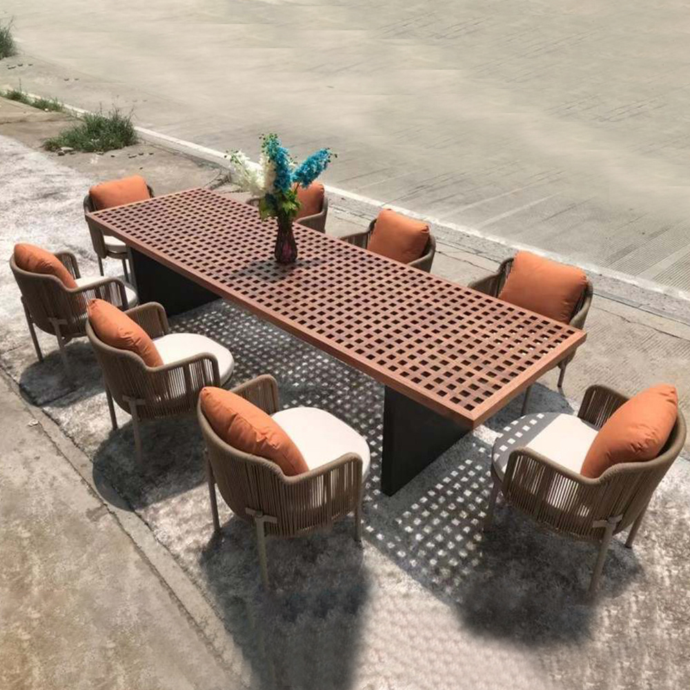 Modern for home use or sell dining tables and chairs aluminum patio furniture set balcony set restaurant rope table and chair