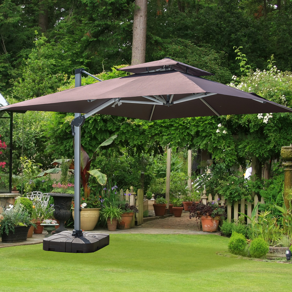 extra strong outdoor sun umbrellas big size garden aluminum poolside table swimming pool umbrella with table and chairs