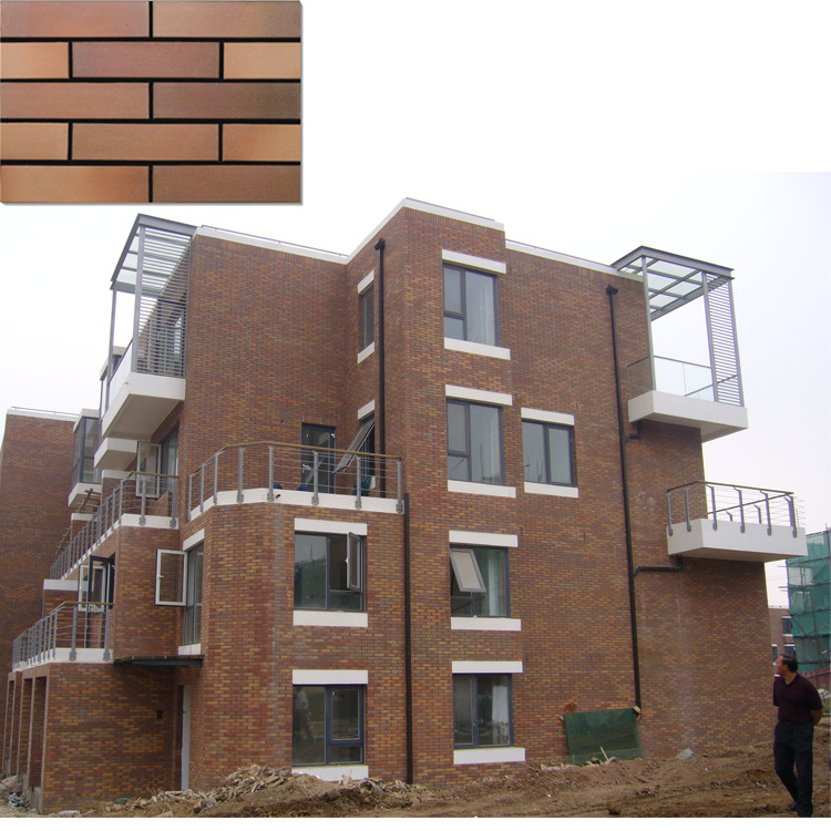 building decorative garden thin red terracotta clay bricks veneer slips tiles ceramic wall panels boards for yard