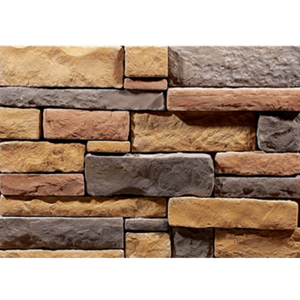 Faux Stacked Stone Wall Panels Solid Surface Artificial Stone for Countertop and Exterior Siding Polyurethane Stone Wall Art