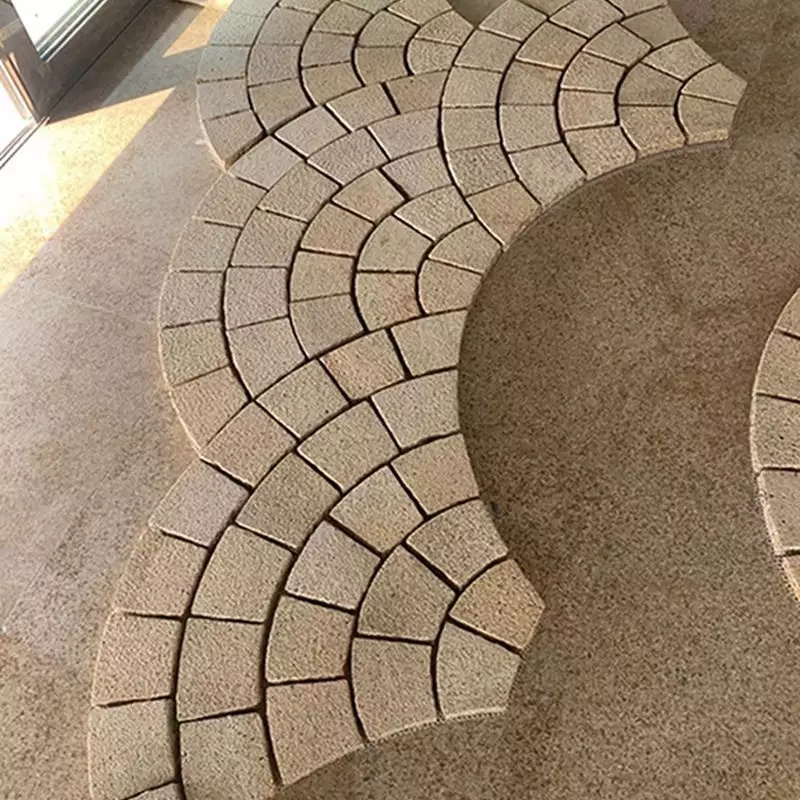 Large Natural Granite Flagstone Paving Stones Concrete Walkway Slab Floor Tile Block from China for Indian Garden Outdoor Use