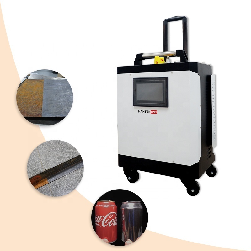 Efficient metal rust removal MOPA fiber pulse laser cleaning machine 200W 300W mobile wood laser cleaning machine