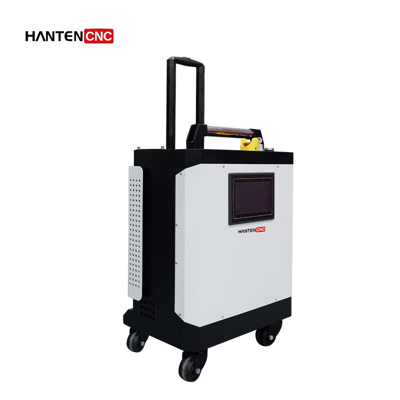 Efficient metal rust removal MOPA fiber pulse laser cleaning machine 200W 300W mobile wood laser cleaning machine