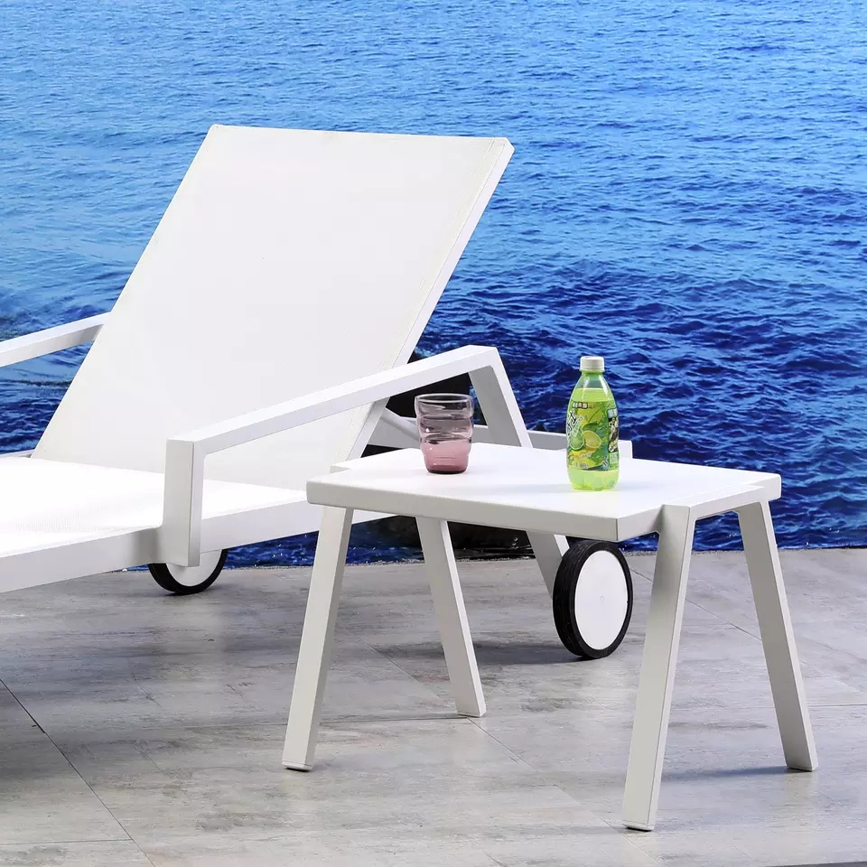 moveable patio metal white plastic pool garden bench lounge chair outdoor furniture aluminium pool loungers chairs