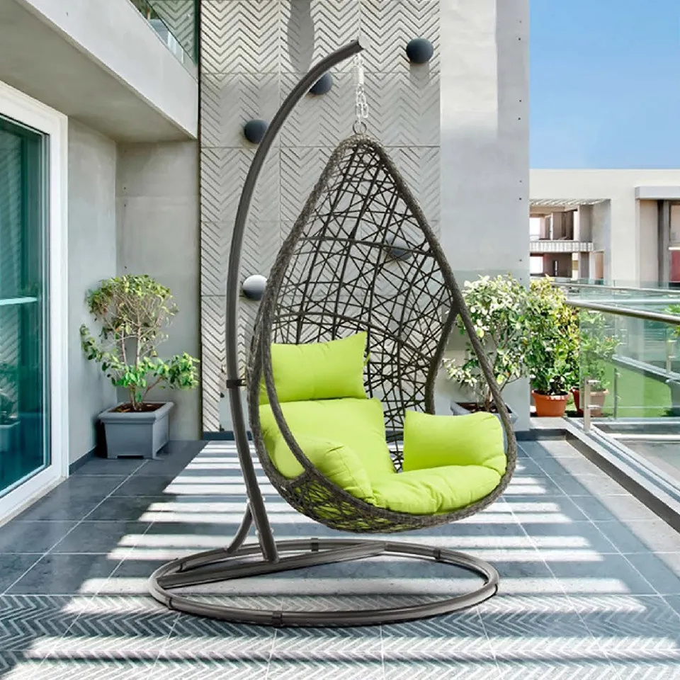 bali wicker handing swing wicker egg rattan furniture hammock hanging egg chair for patio or indoor