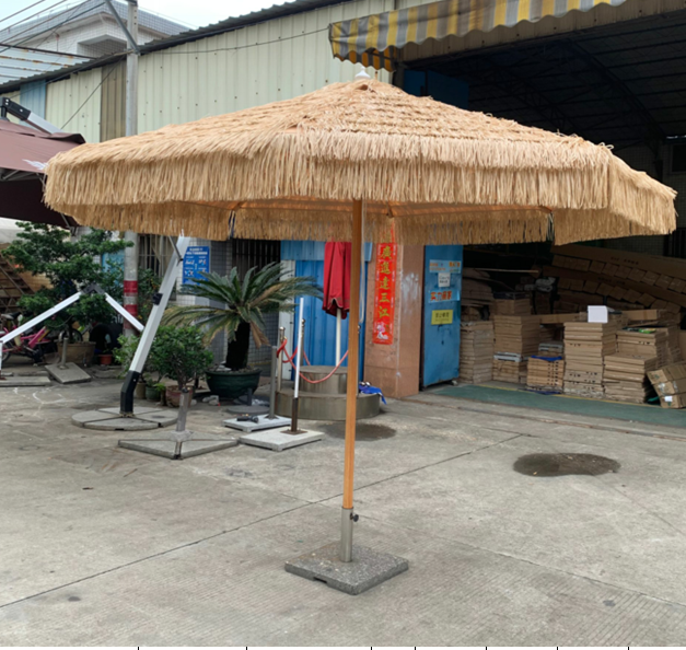 aluminum  patio outside outdoor furniture golf beach straw led light umbrellas double layer restaurant wholesale