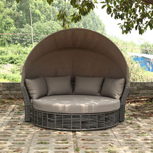 Shape Wicker Daybed Outdoor Sun Bed patio chaise lounge daybed garden furniture rattan day bed