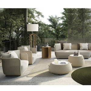 One Stop Professional Collocation Patio Outdoor Furniture Rattan Sofa Curl Rattan Sofa Leisure Lounge Chair Garden Sets