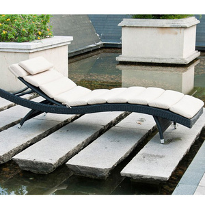 resort pool project lounge rattan wicker folding rattan beach pool lounger chaise chair folding