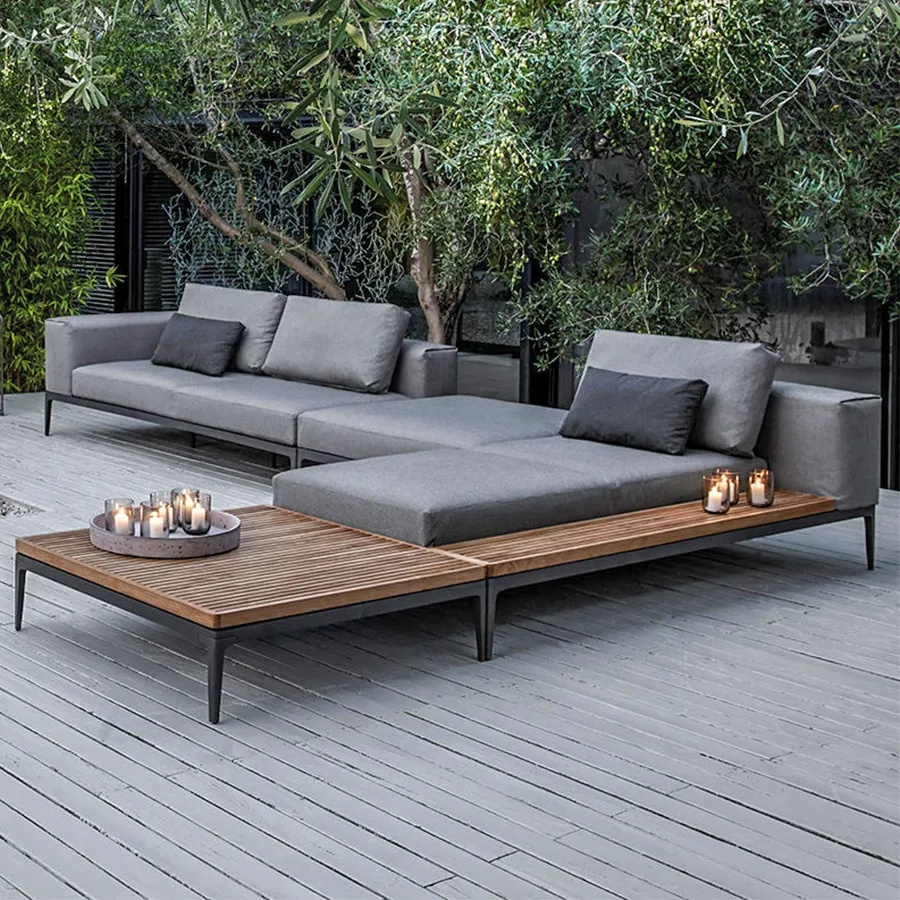 Luxury Modern Fashion garden sofa High quality patio aluminum outdoor sectional for hotel furniture outdoor sectional