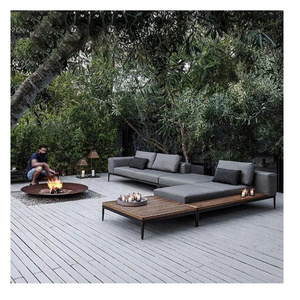 Nordic Modern Hotel Terrace Leisure Sofa Set Wicker Outdoor Garden Furniture with Aluminum Frame for Outdoor Use