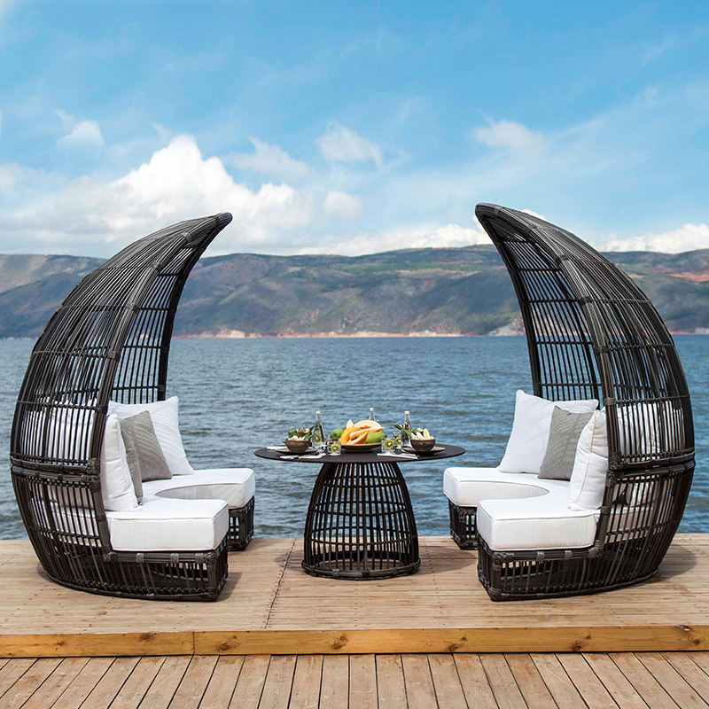 Patio outdoor furniture 6 seater sets rattan poolside balcony leisure sofa chair