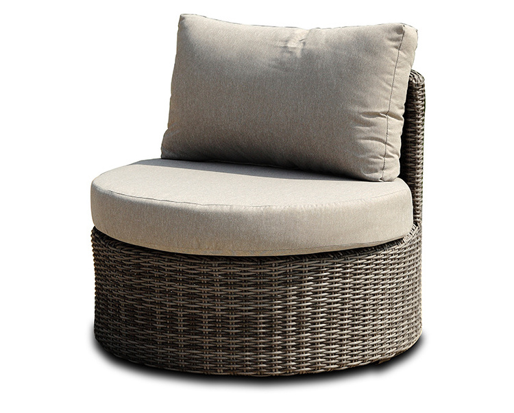 outdoor half round u armless rattan chair-garden wicker rattan furniture sofa semi circle living sofa double seat