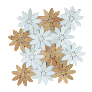 high quality artistic white marble look mosaic tiles inlay backsplash