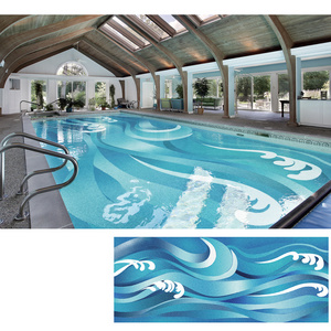 long art swimming pool ceramic tile dolphins mosaic mural pool pattern