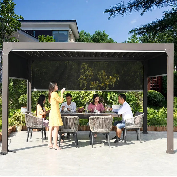 patio folding aluminum motorized gazebo pergolas and gazebos outdoor 3x3 3x4m indoor terrace waterproof