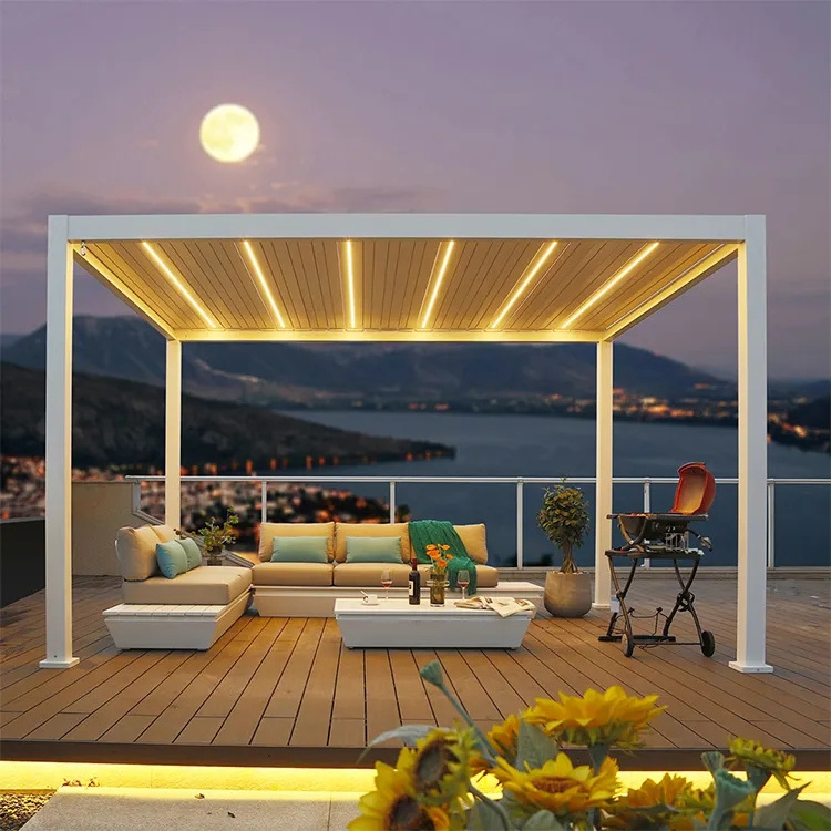 patio folding aluminum motorized gazebo pergolas and gazebos outdoor 3x3 3x4m indoor terrace waterproof