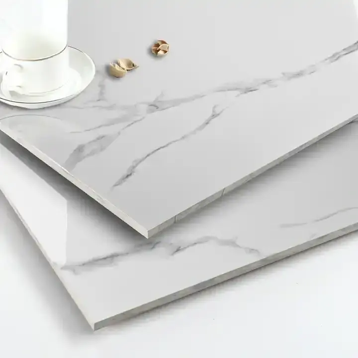 china foshan polished faux porcelain white marble tile