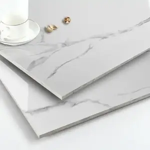 china foshan polished faux porcelain white marble tile