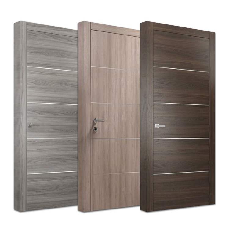 Cheap prices luxury decorative white wood doors designs modern interior bedroom soundproof plywood flush wooden door