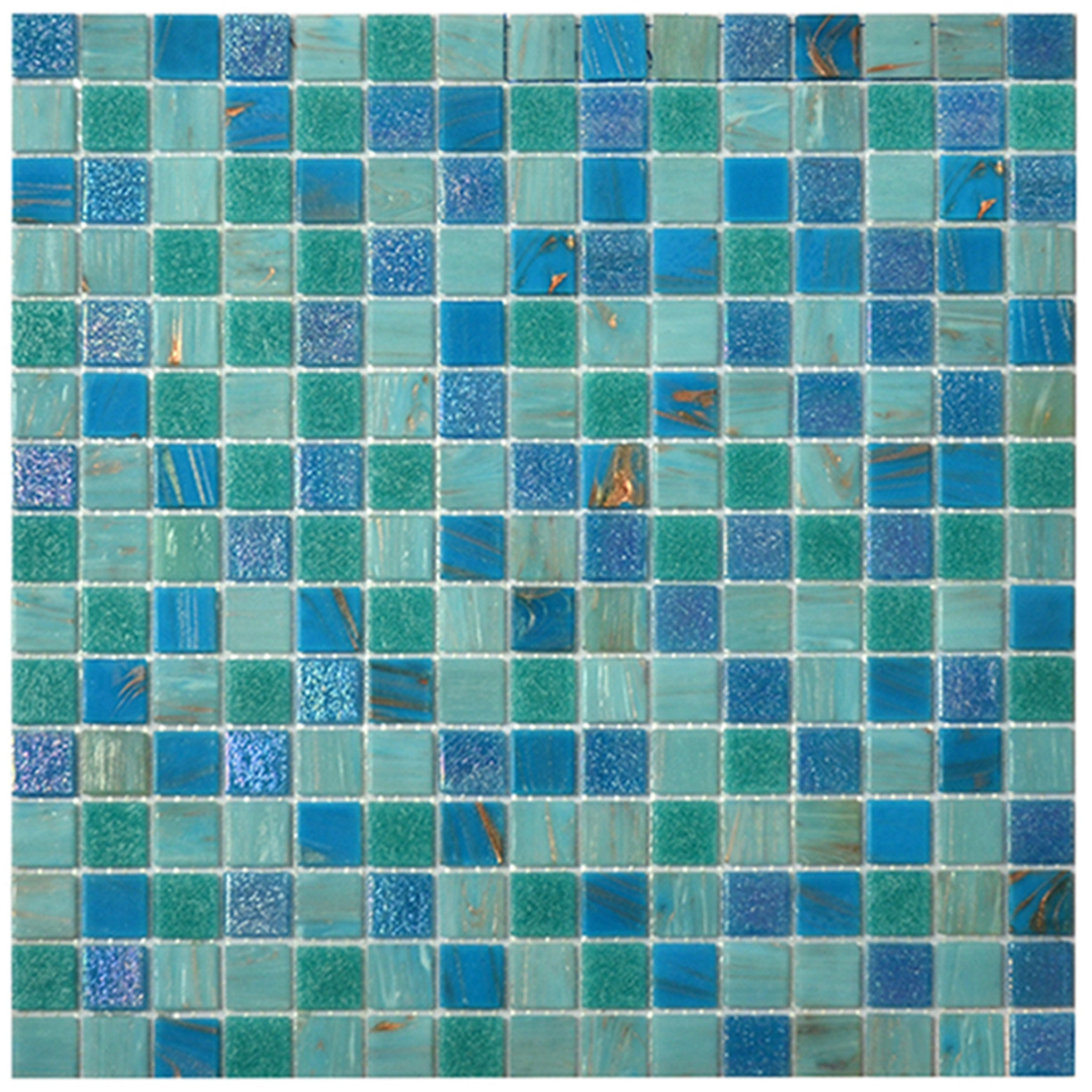 Modern Luxury Thin Blue Green Teal Aqua Mosaic Glass Tiles Square Wooden Backsplash for Hotel Villa Parquet Feature in Egypt