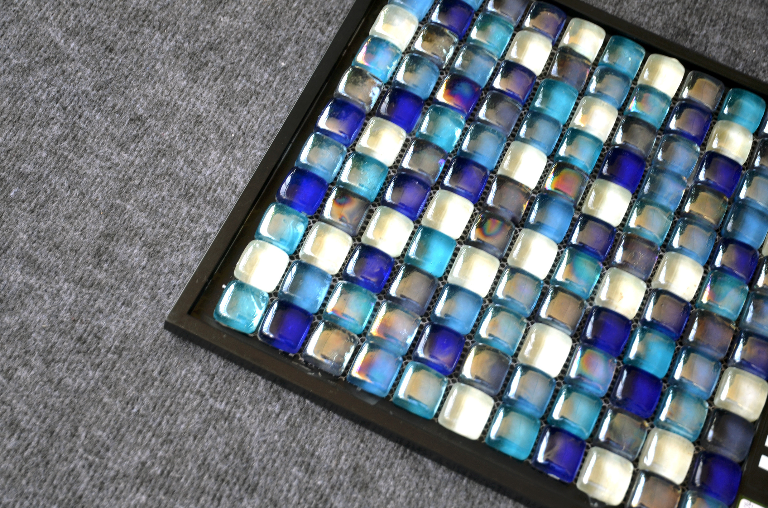 round blue sea crystal glass mosaic tiles pool tile pebble backsplash philippines for kitchen