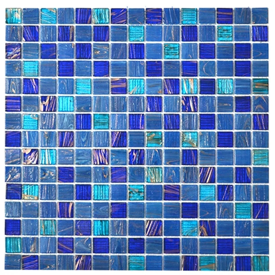 Modern 4mm Square Glass Tile Mosaic Border for Bathroom Backsplash Swimming Pool Designs in Philippines for Interior Hotel Use